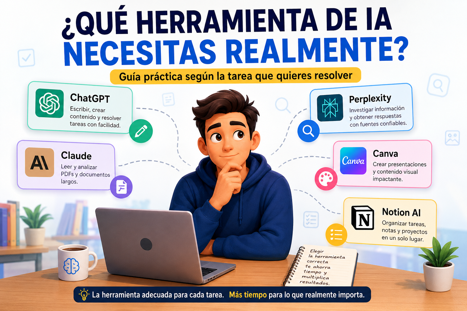 ¿Qué herramienta de IA necesitas realmente? Guía práctica según la tarea que quieres resolver