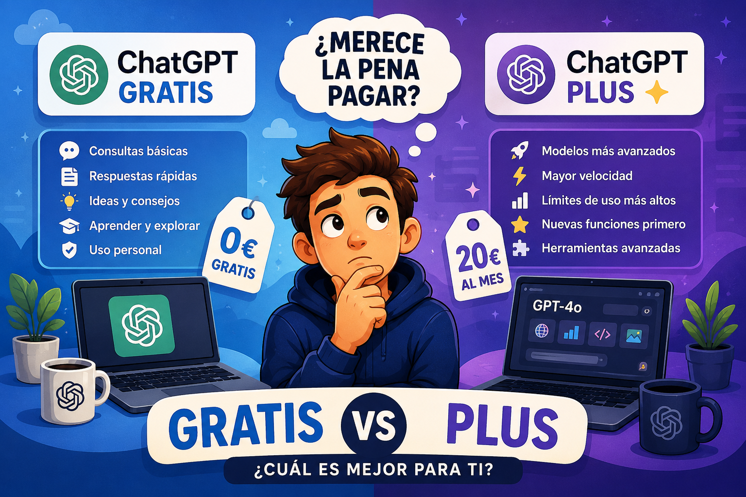 ChatGPT Gratis vs ChatGPT Plus: ¿merece la pena pagar en 2026?